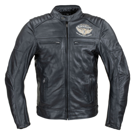 Pánská kožená bunda W-TEC Black Heart Wings Leather Jacket černá