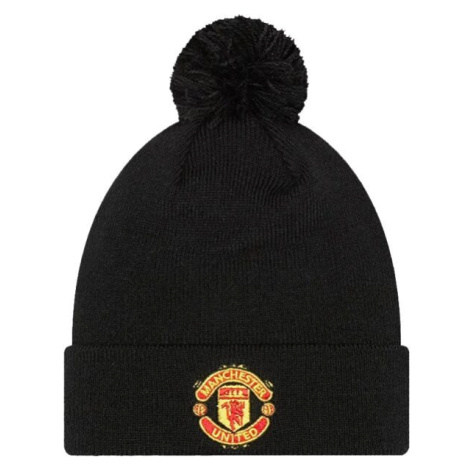 New Era WORDMARK BOBBLE BEANIE MANCHESTER UNITED Dětská zimní čepice, černá, velikost