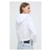 Bavlněná mikina Versace Jeans Couture dámská, bílá barva, s kapucí, potiskem, 76HAIL01 CF00L