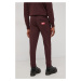 Bavlněné kalhoty Superdry pánské, vínová barva, s aplikací