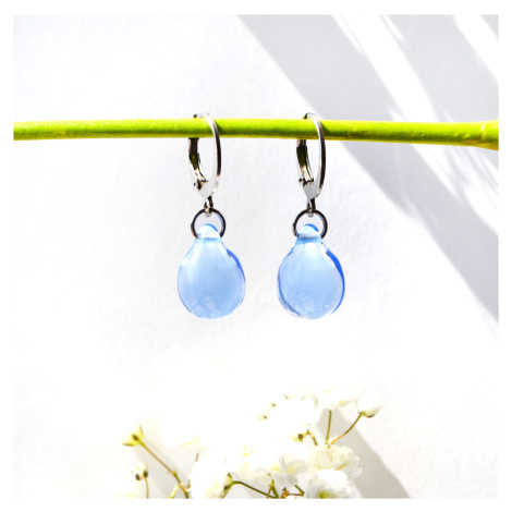 Šperk z pravého českého skla - Náušnice Nebeský polibek