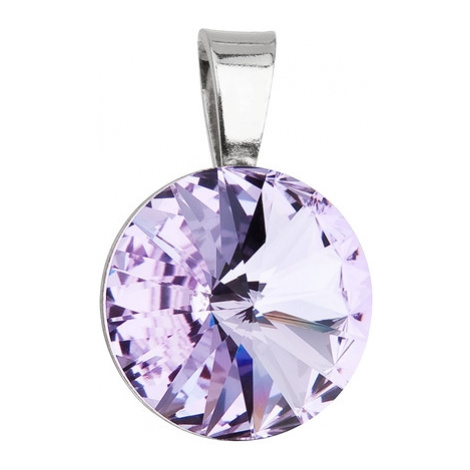 Stříbrný přívěsek s krystaly Swarovski fialový kulatý-rivoli 34112.3 violet