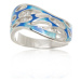 Luxusní stříbrný prsten zdobený modrým smaltem STRP0399F