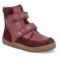Barefoot dětské zimní boty Bundgaard - Basil Strap II TEX tmavě růžové