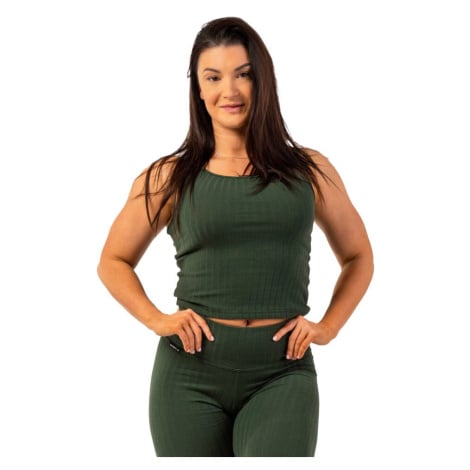 Dámské tílko Nebbia Organic Cotton Ribbed Tank Top 414 dark green