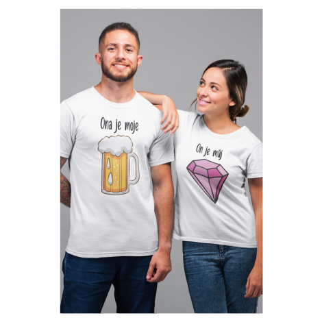 Trička pro páry Pivo a diamant Barva: Bílá, Dámska