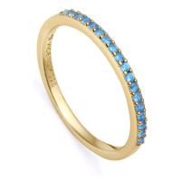 Viceroy Elegantní pozlacený prsten s modrými zirkony Trend 9118A014
