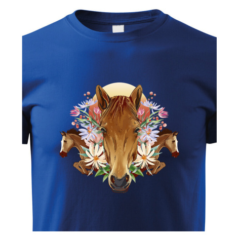 Dětské tričko pro milovníky koní - kůň s květinami BezvaTriko