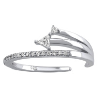 Otevřený stříbrný prsten Lilly s Brilliance Zirconia