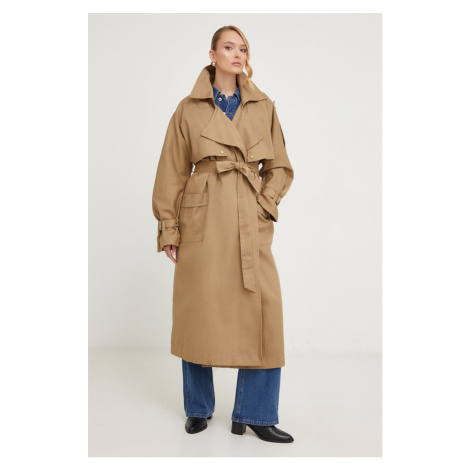Kabát Answear Lab dámský, béžová barva, přechodný, bez zapínání
