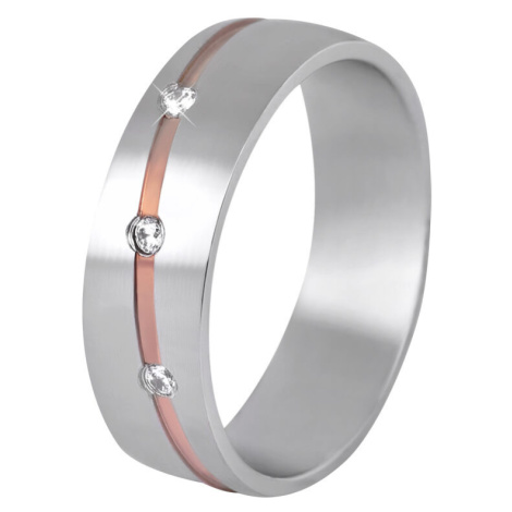 Beneto Dámský bicolor prsten z oceli SPD07 54 mm