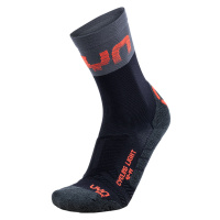 UYN Cyklistické ponožky klasické - LIGHT - černá/šedá/červená