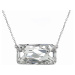 Evolution Group Stříbrný náhrdelník s krystalem Swarovski bílý obdélník 32070.5 crystal foiled