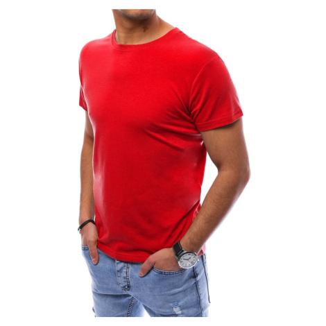 Pánské jednobarevné tričko červené Dstreet
