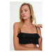 Trendyol Black Ruffle Detailed Bandeau Bikini Top