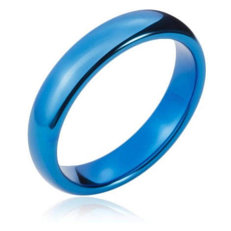 Wolframový prstýnek s oblými hranami, tmavě modrý, 4 mm Šperky eshop
