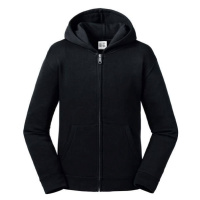 Black children's sweatshirt with hood and zipper Authentic Russell