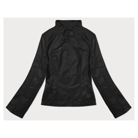 Černá dámská bunda z ekologické kůže se stojáčkem J Style (11Z8131) J.STYLE