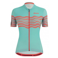 SANTINI Cyklistický dres s krátkým rukávem - TONO PROFILO LADY - modrá/oranžová