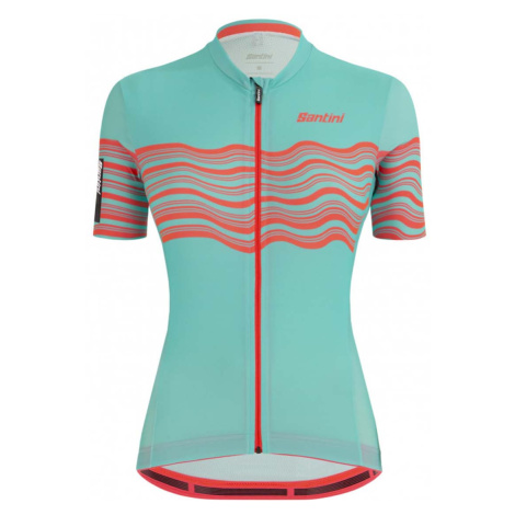 SANTINI Cyklistický dres s krátkým rukávem - TONO PROFILO LADY - modrá/oranžová
