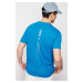 Trendyol Modré Regular/Regular Fit Tričko s potiskem textu a výšivkou, 100% bavlna, krátký rukáv