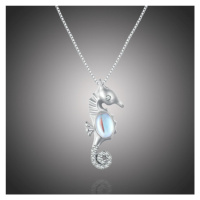GRACE Silver Jewellery Stříbrný náhrdelník Mořský koník, stříbro 925/1000 NH-BSN332/48 Stříbrná 