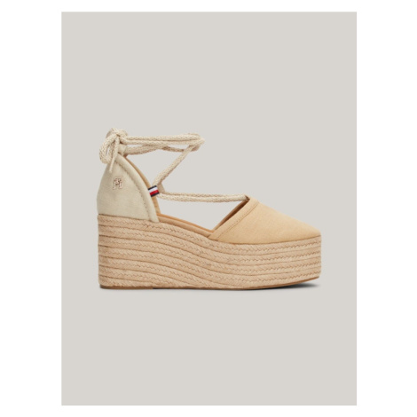 Béžové dámské espadrilky na platformě Tommy Hilfiger