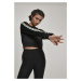 Ladies Multicolor Taped Sleeve Crewneck - black