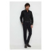 Bavlněná košile Versace Jeans Couture černá barva, regular, s klasickým límcem, 76GAL2SW N0132
