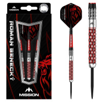 Sada šipek Mission steel Roman Benecký Black-Red PVD 22g, 90% wolfram