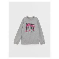 LC Waikiki Crew Neck Printed Long Sleeve Girl's Sweatshirt