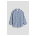 H & M - Bavlněná košile's dlouhým rukávem - modrá