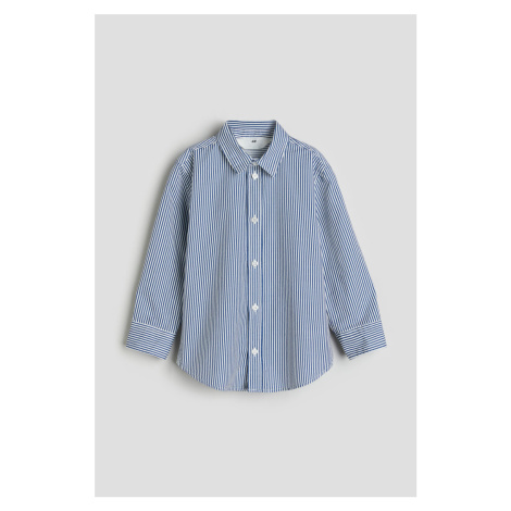 H & M - Bavlněná košile's dlouhým rukávem - modrá H&M
