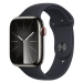 Apple Watch Series 9 45mm Cellular Grafitově šedý nerez s temně inkoustovým řemínkem - S/M
