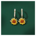 JAY Náušnice Melina - Sluneční Květy s Perlovým Nádechem JAY-0040-LR1039 Zlatá