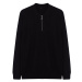 Trendyol Black Slim Crew Neck Textured Knitwear Sweater