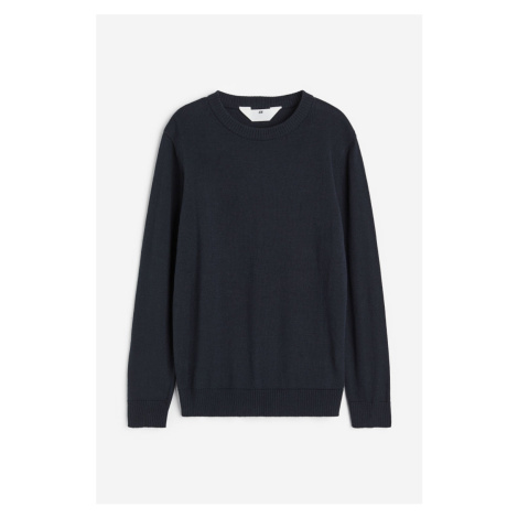 H & M - Jemně pletený bavlněný svetr - modrá H&M