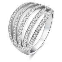 Beneto Stříbrný prsten se zirkony AGG338 52 mm