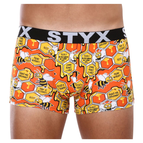 Pánské boxerky Styx art sportovní guma nadrozměr včelky (R1654)