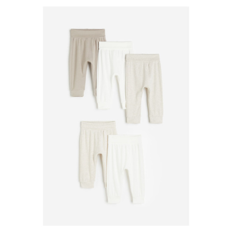 H & M - Bavlněné kalhoty 5 kusů - béžová H&M