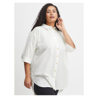 Bílá dámská košile s příměsí lnu Fransa - Dámské