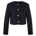 Trendyol Námořnická modrá zlatá knoflíková detailní razítkovaná bunda kabát