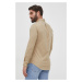 Košile Polo Ralph Lauren pánská, béžová barva, slim, s límečkem button-down