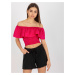 FUCHSIOVÝ CROP TOP S VOLÁNEM -FUCHSIA Tmavě růžová