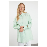 Trendyol Mint 100% Cotton Woven Shirt