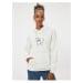 Koton Oversize Hooded Sweatshirt Kangaroo Pocket Detailed Printed Ribbon