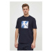 Bavlněné tričko Armani Exchange tmavomodrá barva, s aplikací, 3DZTLB ZJ9JZ