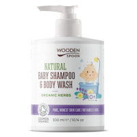 Wooden Spoon Dětský sprchový gel a šampon na vlasy 2v1 s bylinkami BIO 300 ml