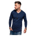 Pánské tričko s dlouhým rukávem Jack & Jones V-Neck model INFINITY (regular fit) - Tmavě modrá
