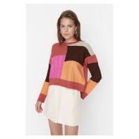 Trendyol Orange Knit Detailní pletený svetr